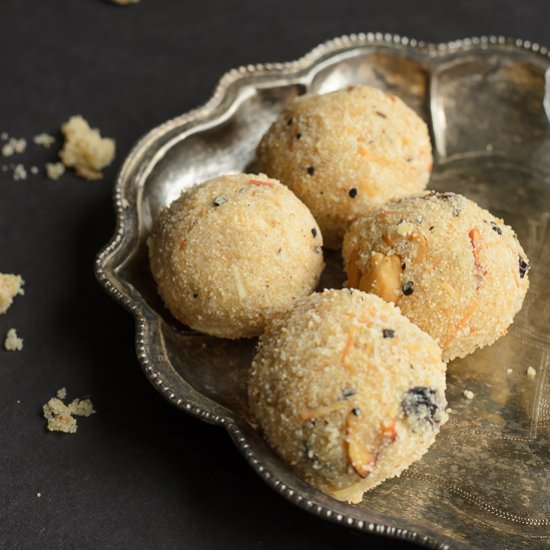Coconut Rava Laddu - Recipe photo by MySpicyKitchen