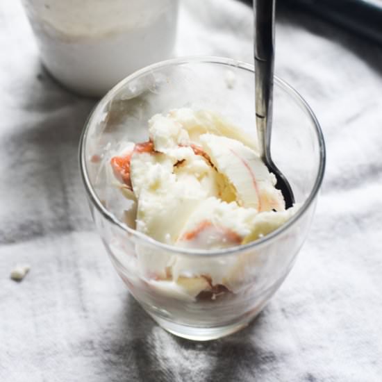 Rhubarb Ripple Frozen Yogurt - Recipe photo by warmvanillasugar