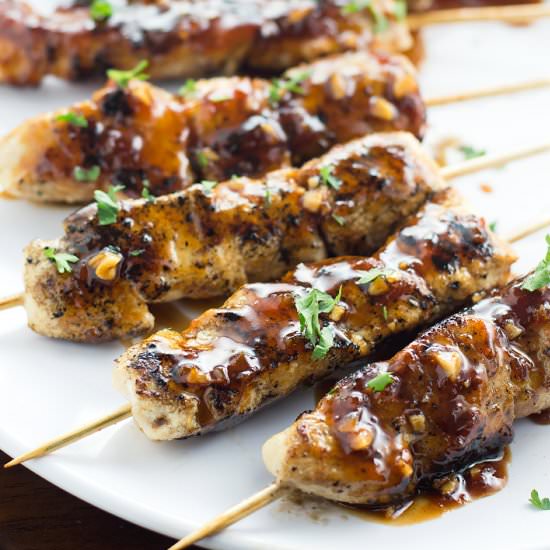 Apricot & Ginger Chicken Skewers - Recipe photo by Savory Spicerack