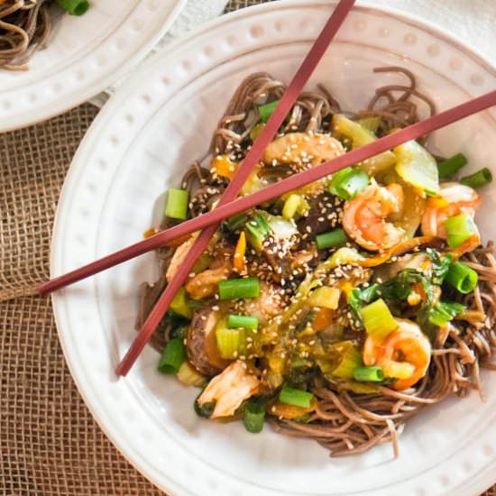 Shrimp & Soba Stir-Fry - Recipe photo by beyondmeresustenance