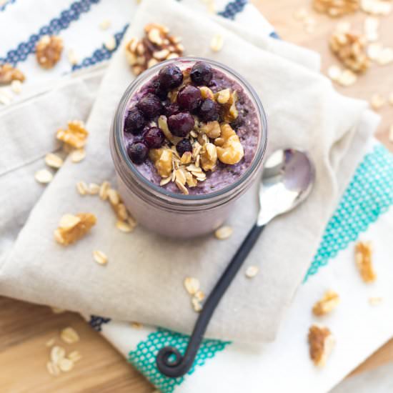 Blueberry-Walnut Overnight Oats - Recipe photo by Homemade Nutrition