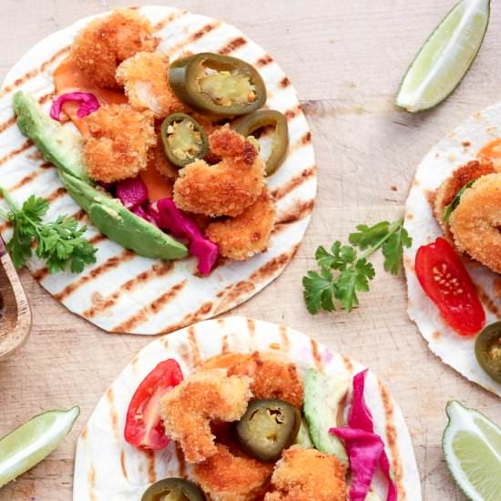 Coconut Shrimp Tacos - Recipe photo by the food blog