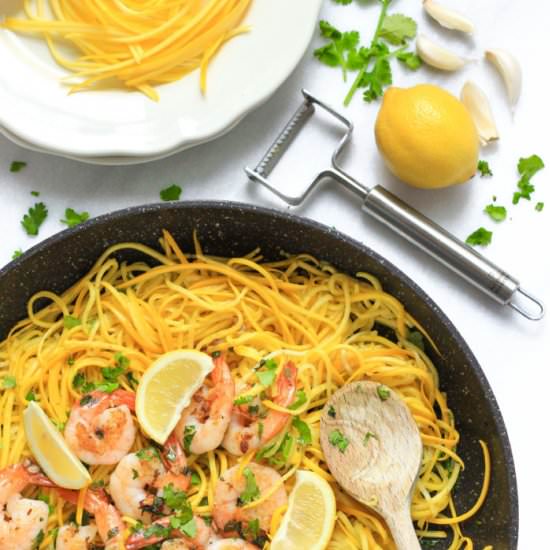 Garlic Butter Shrimp Squash Noodles - Recipe photo by felicialim