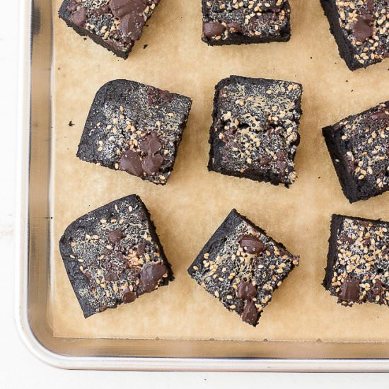 Tahini Dark Chocolate Brownies (df) - Recipe photo by On The DF