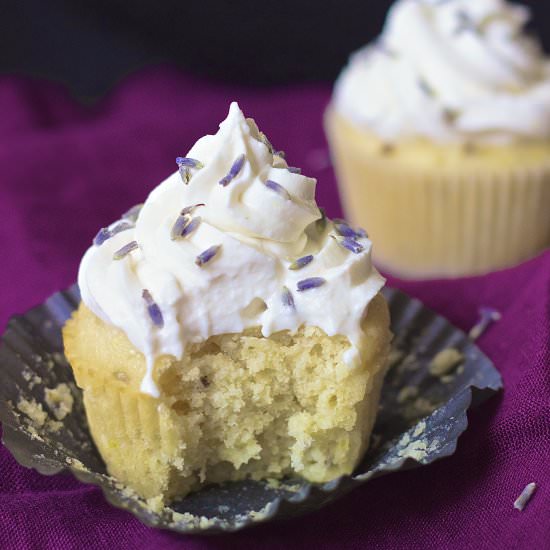 Vegan Lavender Lemonade Cupcakes - Recipe photo by KneadingHome