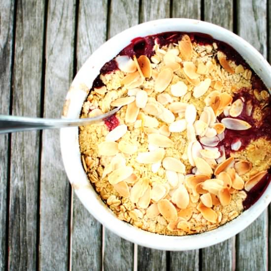 Raspberry and Apple Crumble (gf) - Recipe photo by Healthy Epicurean