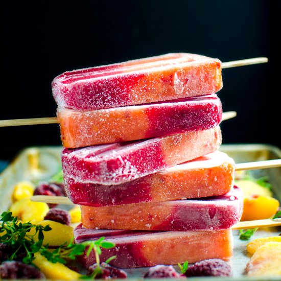 Peach Melba Popsicles - Recipe photo by The Flavor Bender