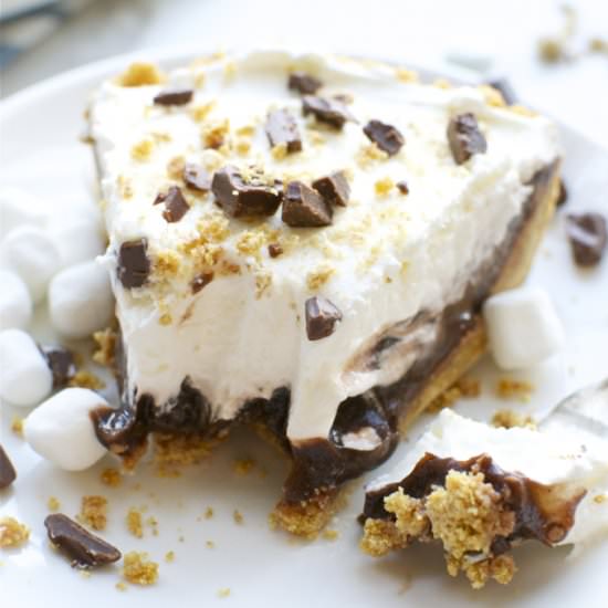 S'mores Pie - Recipe photo by Stuck on Sweet