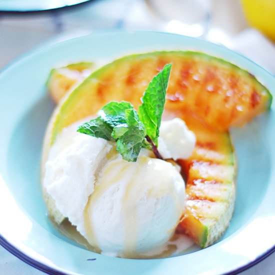 Grilled Melon and Lemon Honey Sauce - Recipe photo by thecharmingdetroiter