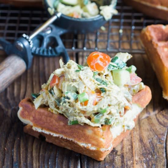 Curried Chicken Salad and Waffles - Recipe photo by The Urban Poser