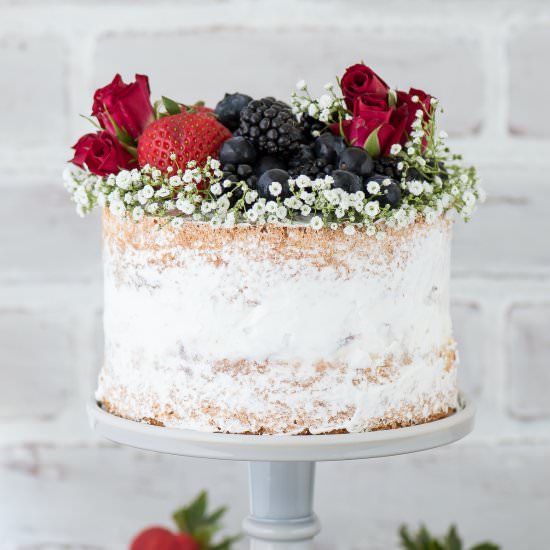 Naked Berry Ice Cream Cake - Recipe photo by thefirstyearblog