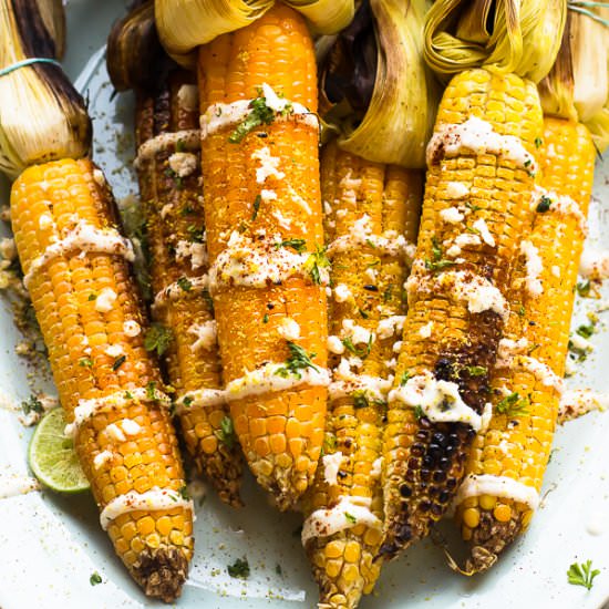 Grilled Mexican Street Corn - Recipe photo by jessicainthekitchen
