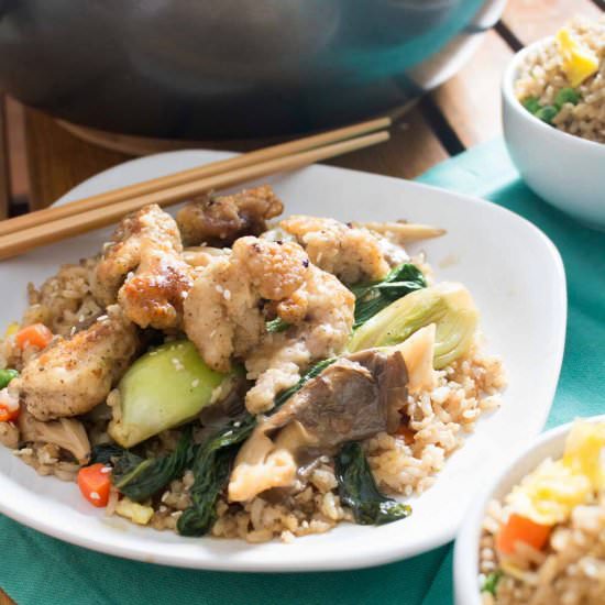 Ginger Chicken with Baby Bok Choy - Recipe photo by pinchmeimeating
