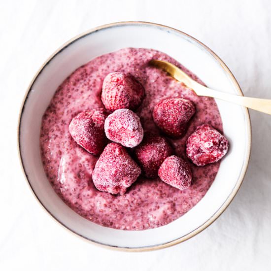 Strawberry Ginger Chia Pudding - Recipe photo by thefullhelping