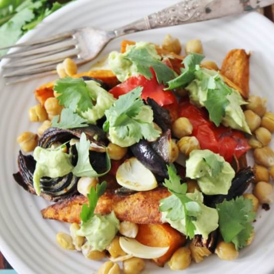 Roast Sweet Potato & Chickpea Bowls - Recipe photo by Thoroughly Nourished Life