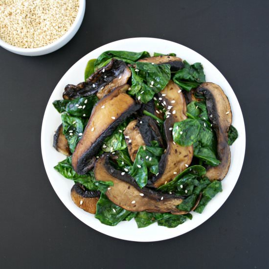 Sautéed Portobello with Spinach - Recipe photo by TheGardenGrazer
