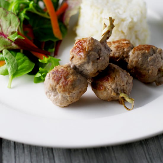 Asian pork meatballs - Recipe photo by Claire K Creations