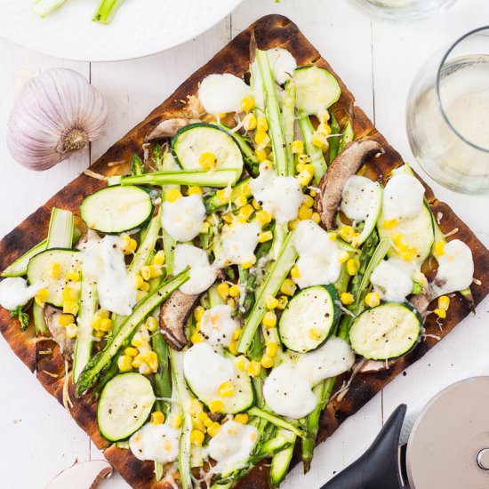 Grilled Asparagus Flatbread - Recipe photo by thegirlonbloor