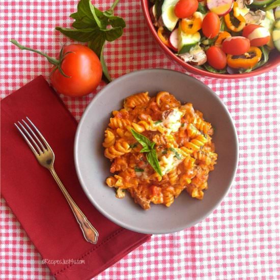One Pot Sausage Rotini Bake - Recipe photo by thegardeningcook