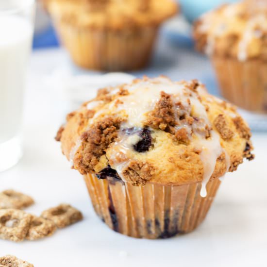 Blueberry Crunch Muffins - Recipe photo by stripedspatula
