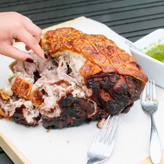 Slow-Roasted Pork with Chimichurri - Recipe photo by thesharedplate