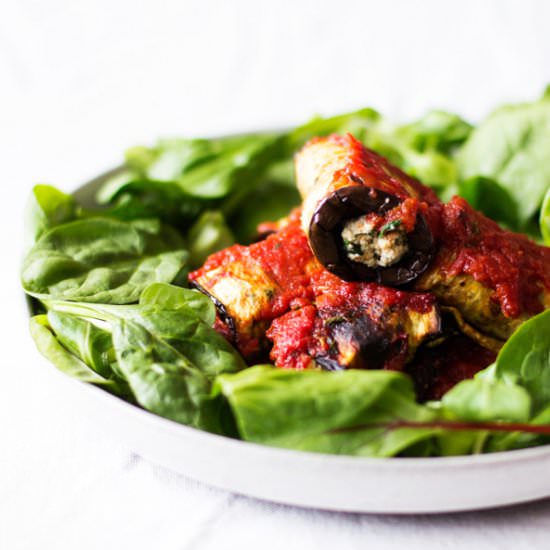 Vegan Eggplant Rollatini - Recipe photo by thefullhelping