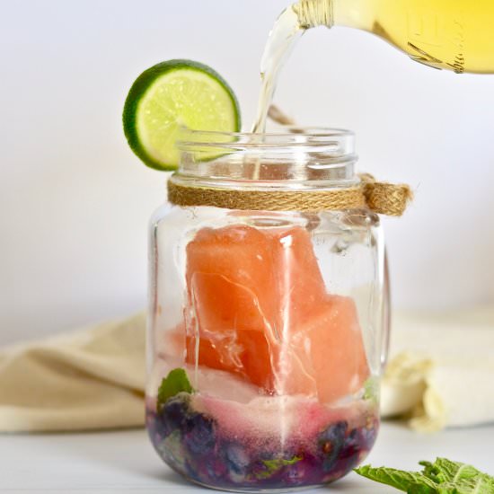 Blueberry Mint Kombucha Mojitos - Recipe photo by realfoodwithdana