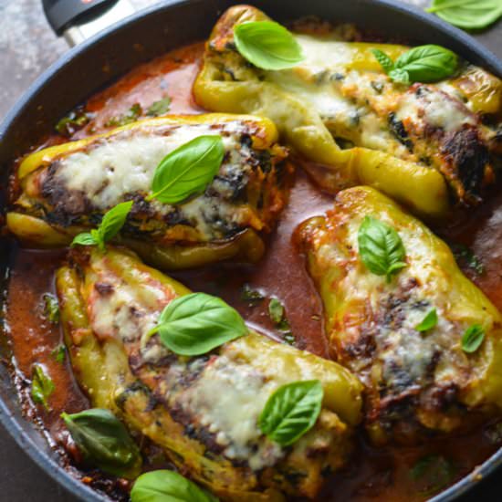Saucy Skillet Stuffed Peppers - Recipe photo by MorganHosttheToast