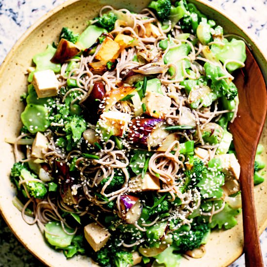 Veggie Noodle Miso Gravy Stir Fry - Recipe photo by yummybeet