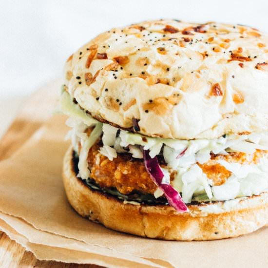 Firecracker Shrimp Burgers - Recipe photo by thewholebite