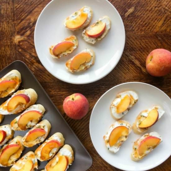 Peach Bruschetta - Recipe photo by JessExplainsItAll
