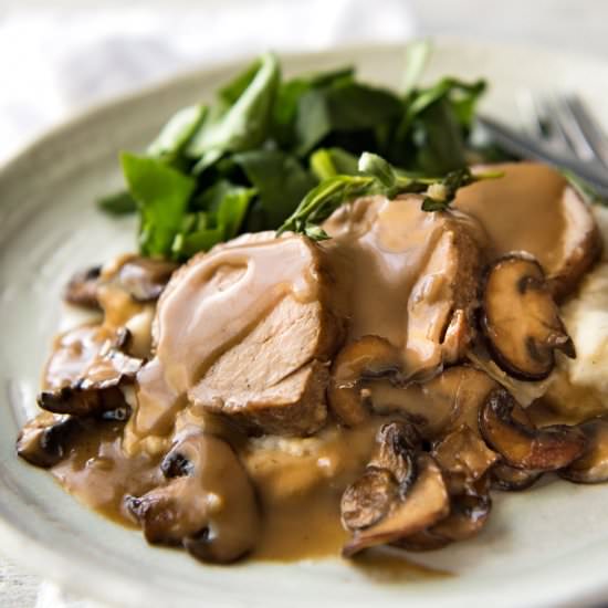 PORK TENDERLOIN WITH CREAMY MARSALA - Recipe photo by RecipeTin Eats
