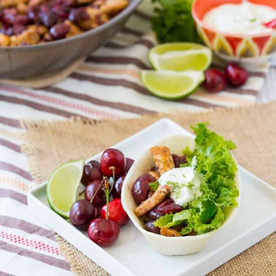 Cherry Chicken Tacos - Recipe photo by rachelcooksblog