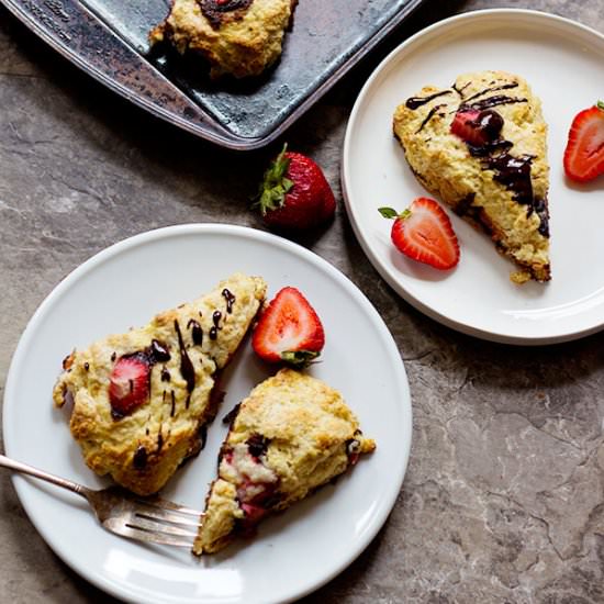 Chocolate Covered Strawberry Scones - Recipe photo by unicorns in the kitchen