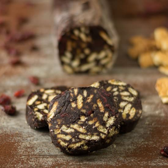 Cranberry Chocolate Salami - Recipe photo by rollingspoons