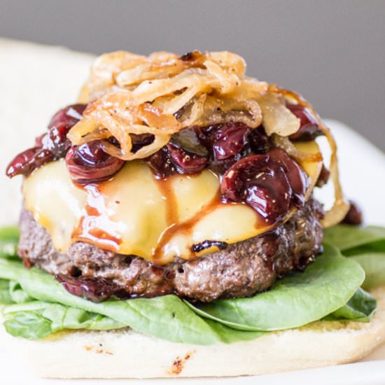 Cherry Cabernet Cheeseburger - Recipe photo by LK529