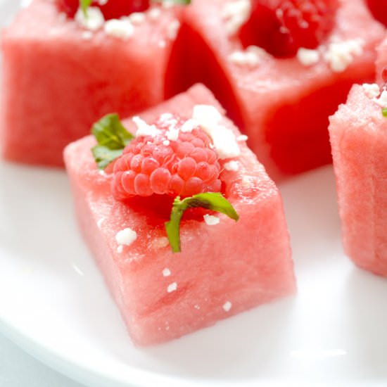 Raspberry-Basil Watermelon Cups - Recipe photo by recipe-diaries