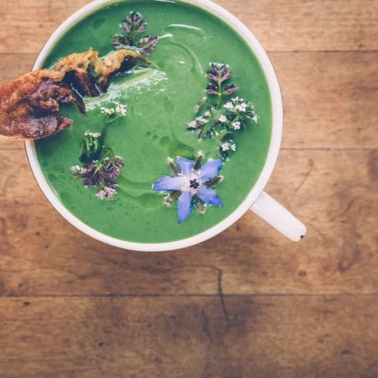 Chilled Spring Greens Soup - Recipe photo by MillysKitchen