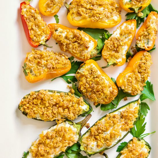 Goat Cheese Stuffed Pepper Poppers - Recipe photo by intheknowmom
