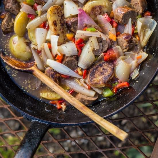 Sausage and Cider Campfire Skillet - Recipe photo by HedgeComber