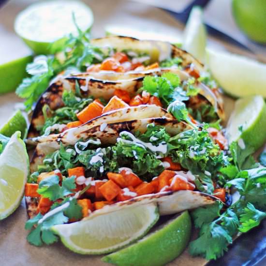 Roasted Sweet Potato Tacos - Recipe photo by thecharmingdetroiter