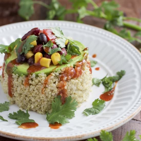 Spicy Avocado Quinoa Stack - Recipe photo by Stacey Homemaker