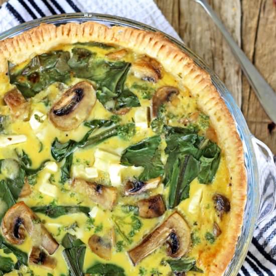 Spinach Mushroom & Feta Quiche - Recipe photo by thekiwicountrygirl