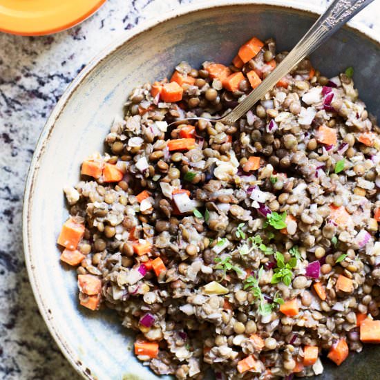 Classic French Lentil Salad - Recipe photo by yummybeet