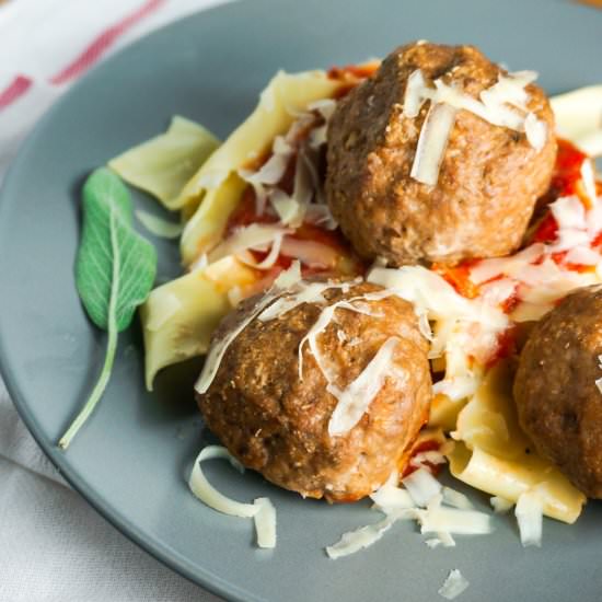 Mozzarella Stuffed Meatballs - Recipe photo by loveandrisotto