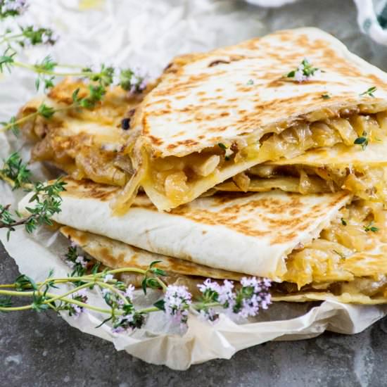 Onion & Smoked Gouda Quesadillas - Recipe photo by portandfin