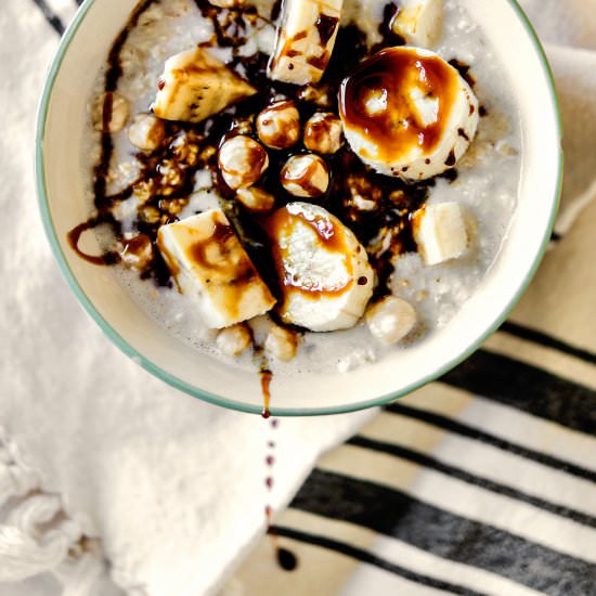 banana hazelnut oatmeal with blacks - Recipe photo by intheknowmom