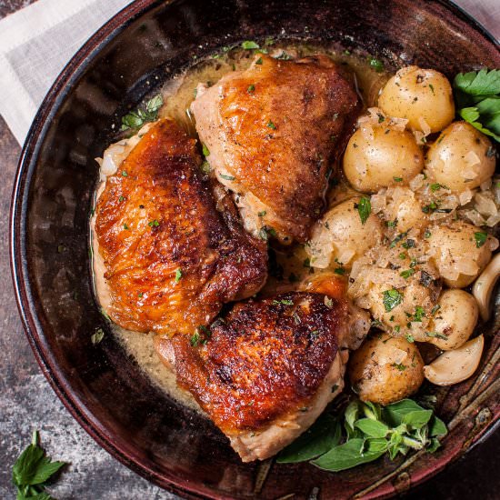 Crispy Lemon Herb Chicken - Recipe photo by saltandlavender
