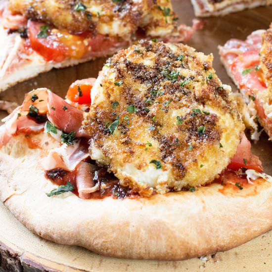 Fried Mozzarella Prosciutto Pizza - Recipe photo by cakenknife