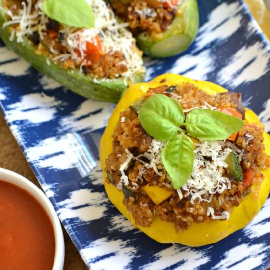 Quinoa Stuffed Summer Squash - Recipe photo by HelloLittleHome